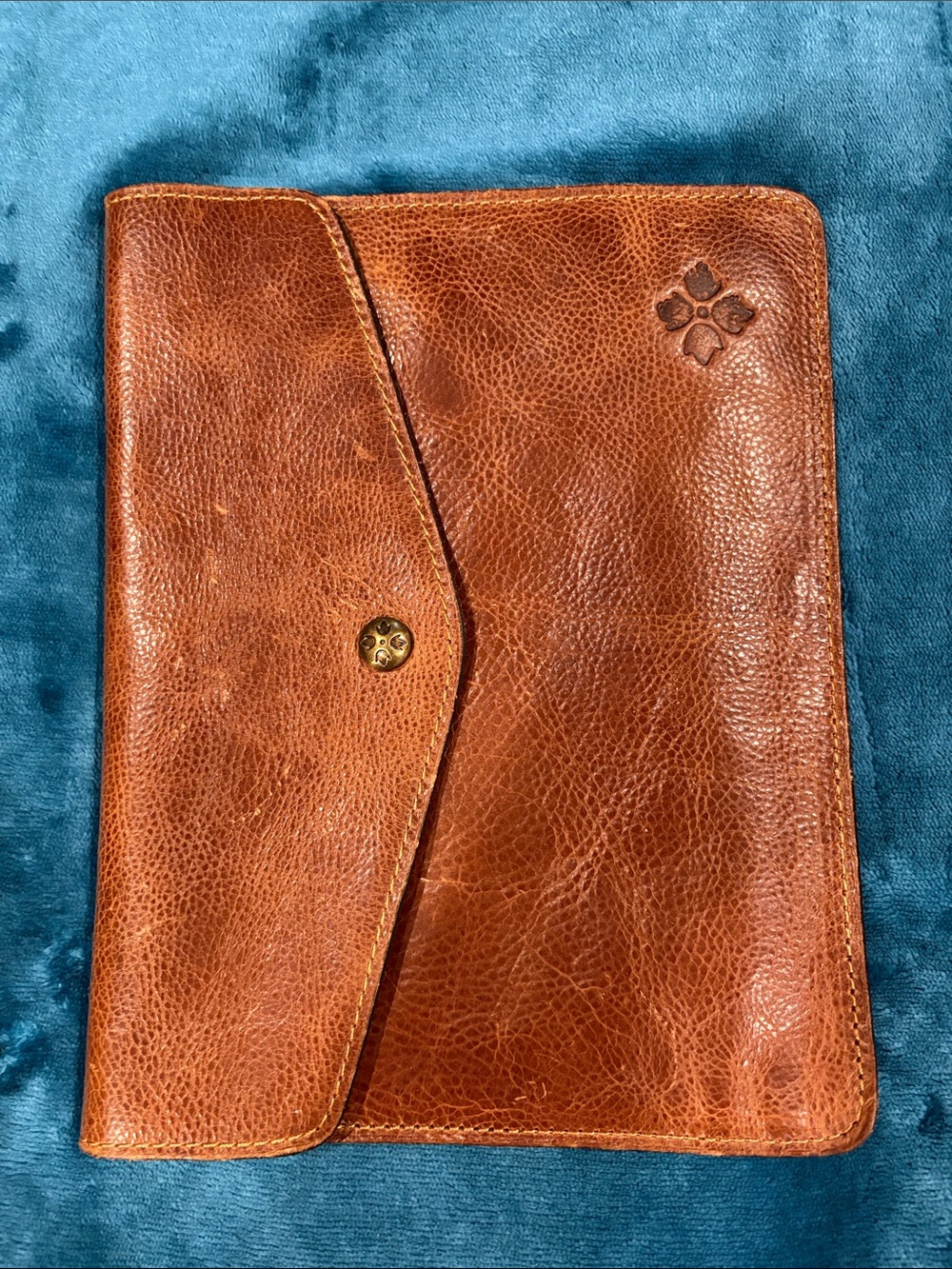 Patricia Nash Rustic Brown Leather Folio Clutch